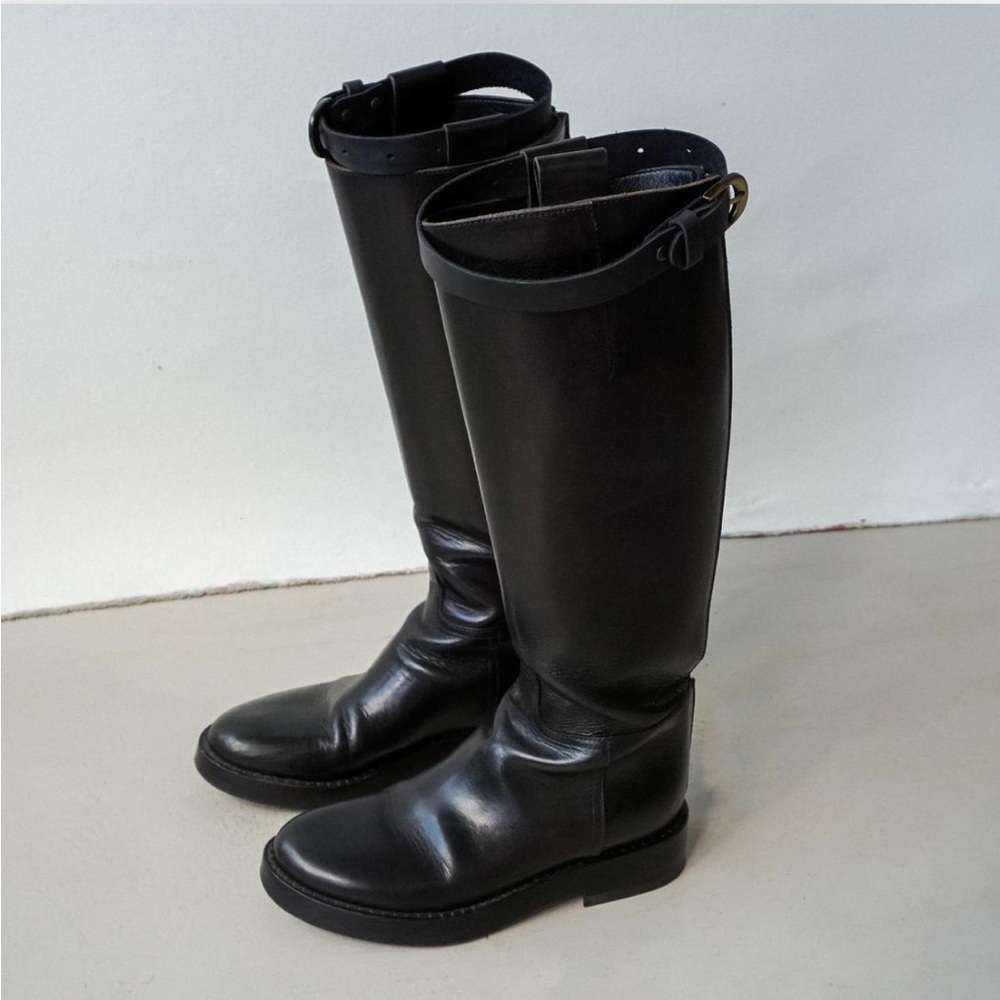 SOLD ON DEPOP Ann Demeulemeester FW 2004 Riding Boots with Knee Strap - Picture 2 of 6